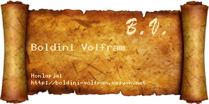 Boldini Volfram névjegykártya